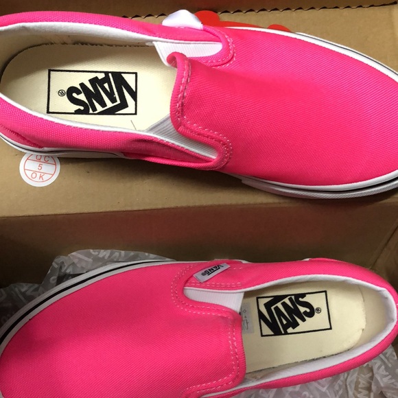 Vans Classic Slip On (Neon) Knockout Pink Sneakers - Picture 6 of 9